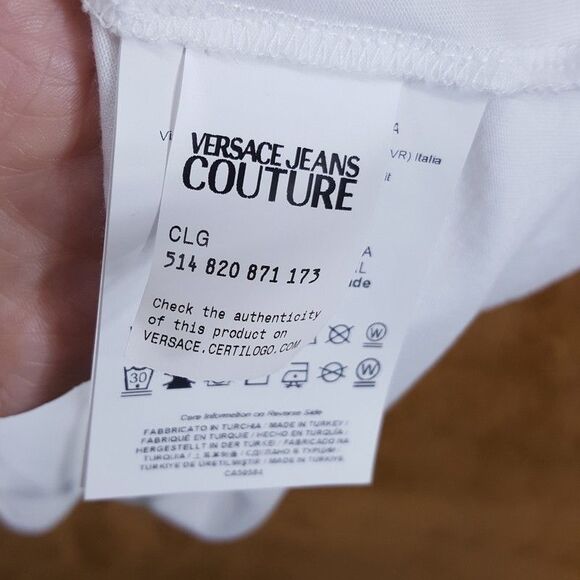 VERSACE COUTURE Shirt Mens XL White Pullover Medallion Logo Short Sleeve T-Shirt - Picture 7 of 12
